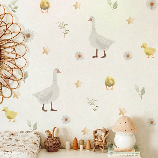 Cartoon Duck Wall Stickers for Kids Room Decor