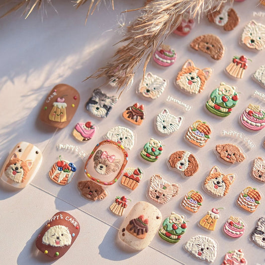 Corgi Dog Fruit Nail Art Stickers Manicure Decals