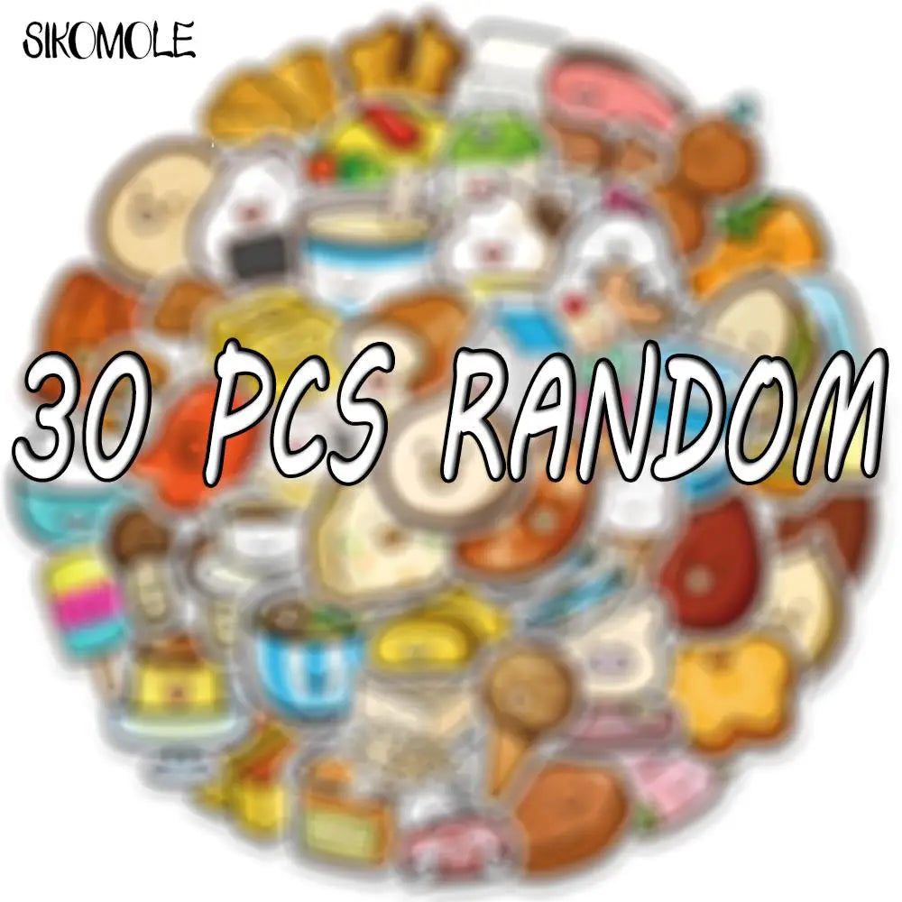 Cartoon Fruit Vegetable Dessert Stickers 10/30/50PCS Kids DIY Toy Laptop Reward