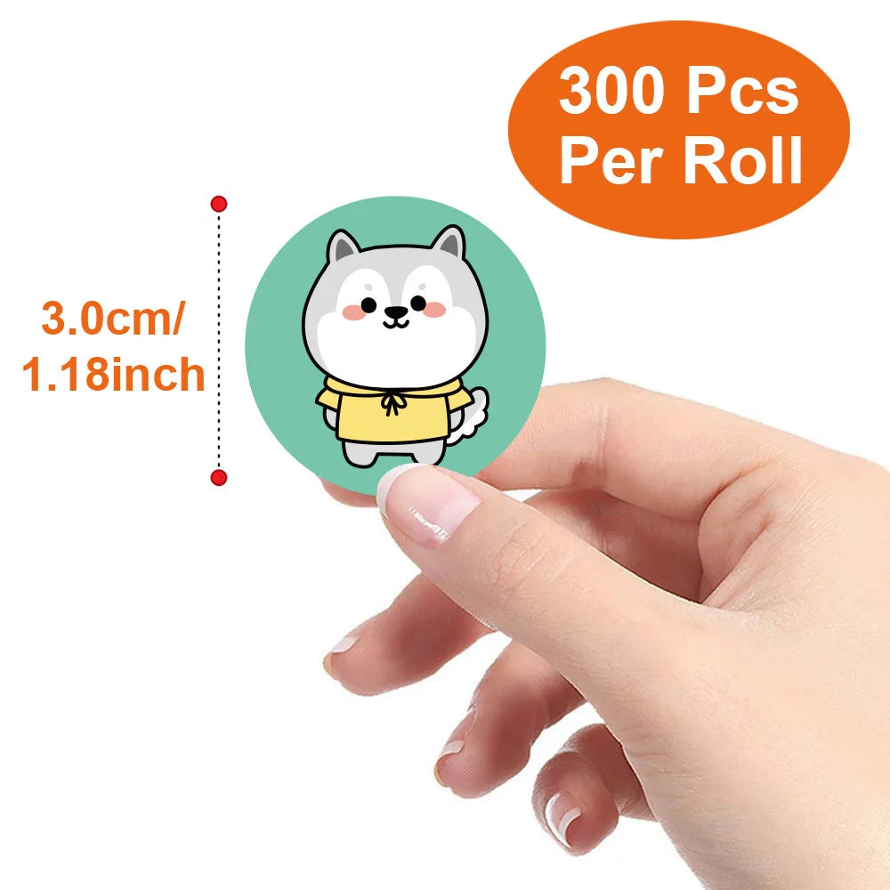 50-300pcs Cartoon Animal Reward Sticker Label Thank You Cute Game Sticker DIY Gift Sealing Label Decoration Supple