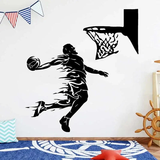 Basketball Slam Dunk Wall Sticker Decal for Kids Room Decor