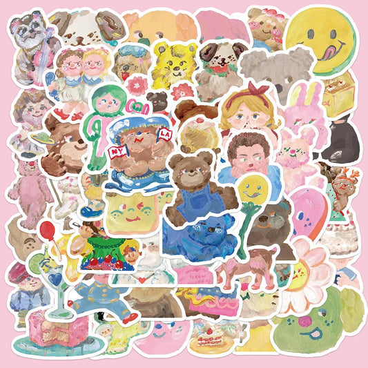 50pcs Cartoon Graffiti Stickers for Helmet, Wall, DIY Decoration Wholesale