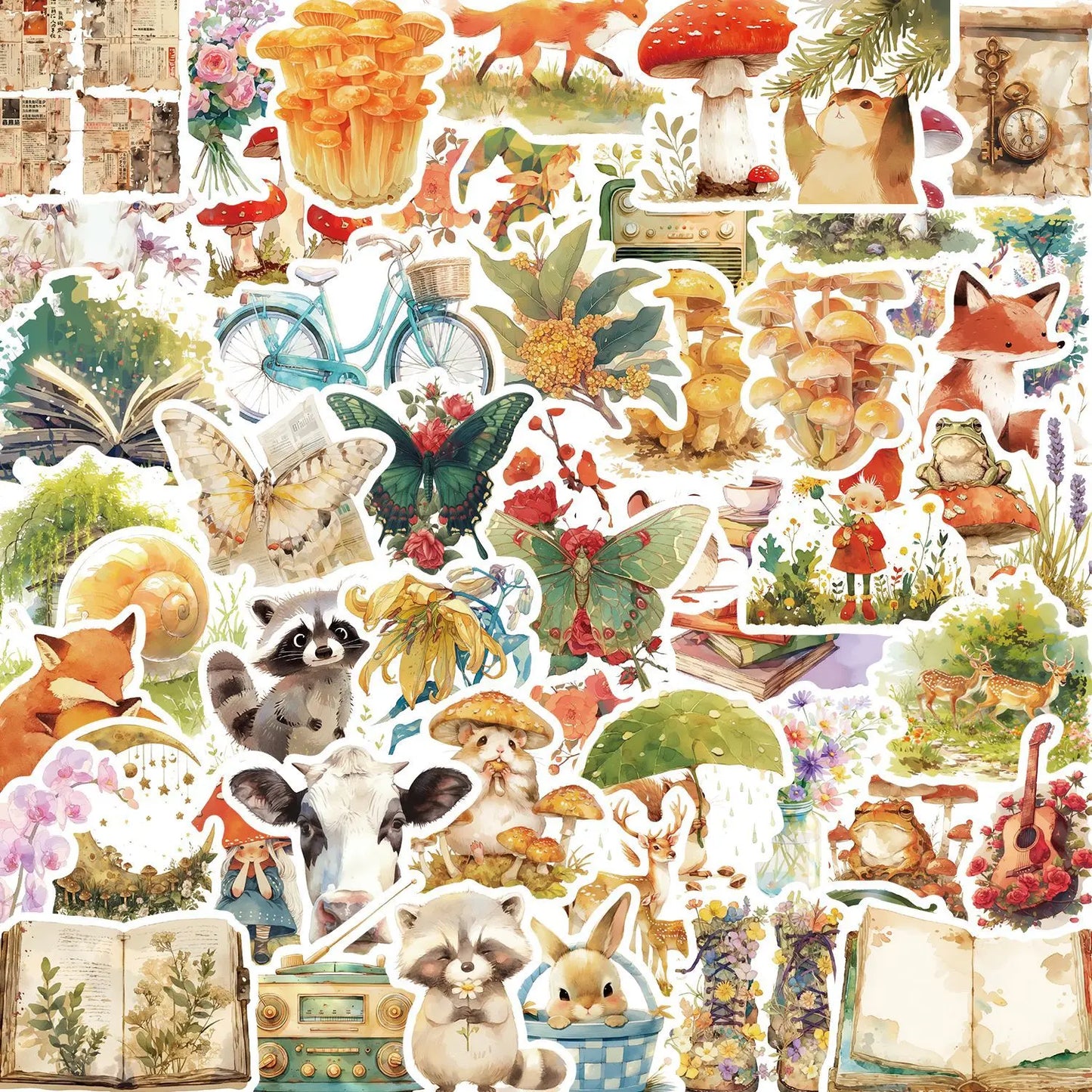 Cartoon Fairy Tale Elf Animal Stickers for Phone Laptop Luggage Skateboard Decals Gift