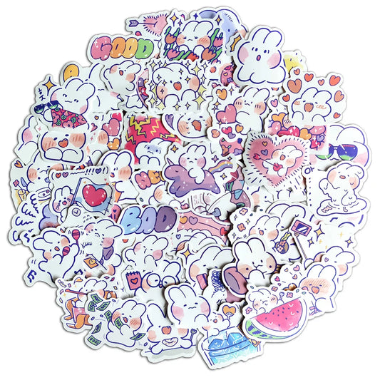 Cute Rabbit Stickers: Scrapbooking, Laptop, Fridge, Kawaii