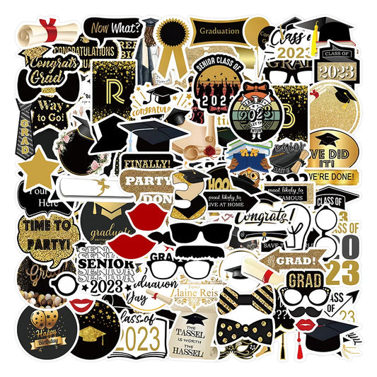 50pcs Graduation Cartoon Stickers Waterproof Laptop Phone Kids Toys Notebook Decor