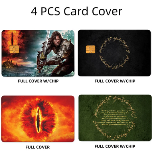 LOTR Anime Card Skin Set: 4 Ultra-Thin No-Fade Stickers