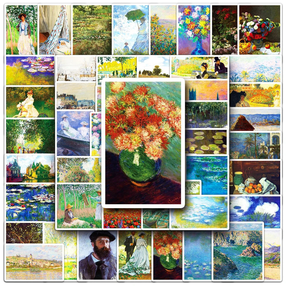 Monet Art Stickers Waterproof Decal Set for Laptop, Phone, Luggage, Car