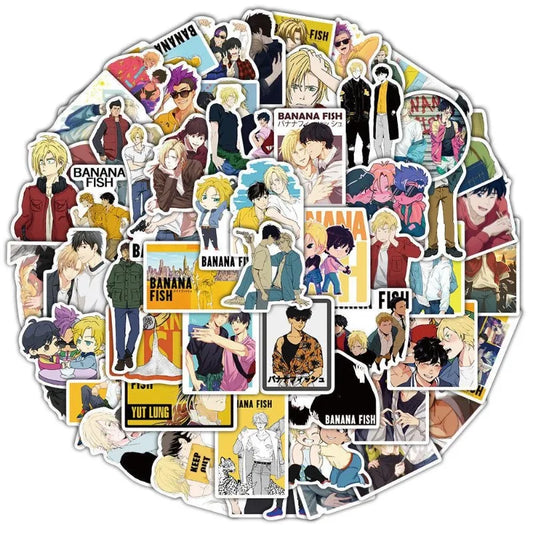BANANA FISH Anime Stickers 50pcs for Laptop, Phone, Water Bottle, Scooter, Suitcase, Refrigerator