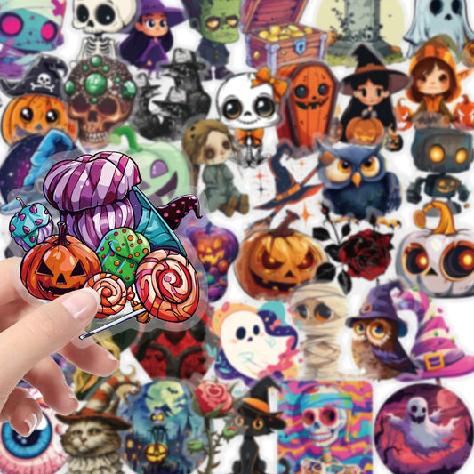 50 Gothic Halloween Stickers: Ghost, Pumpkin, Cute Decals