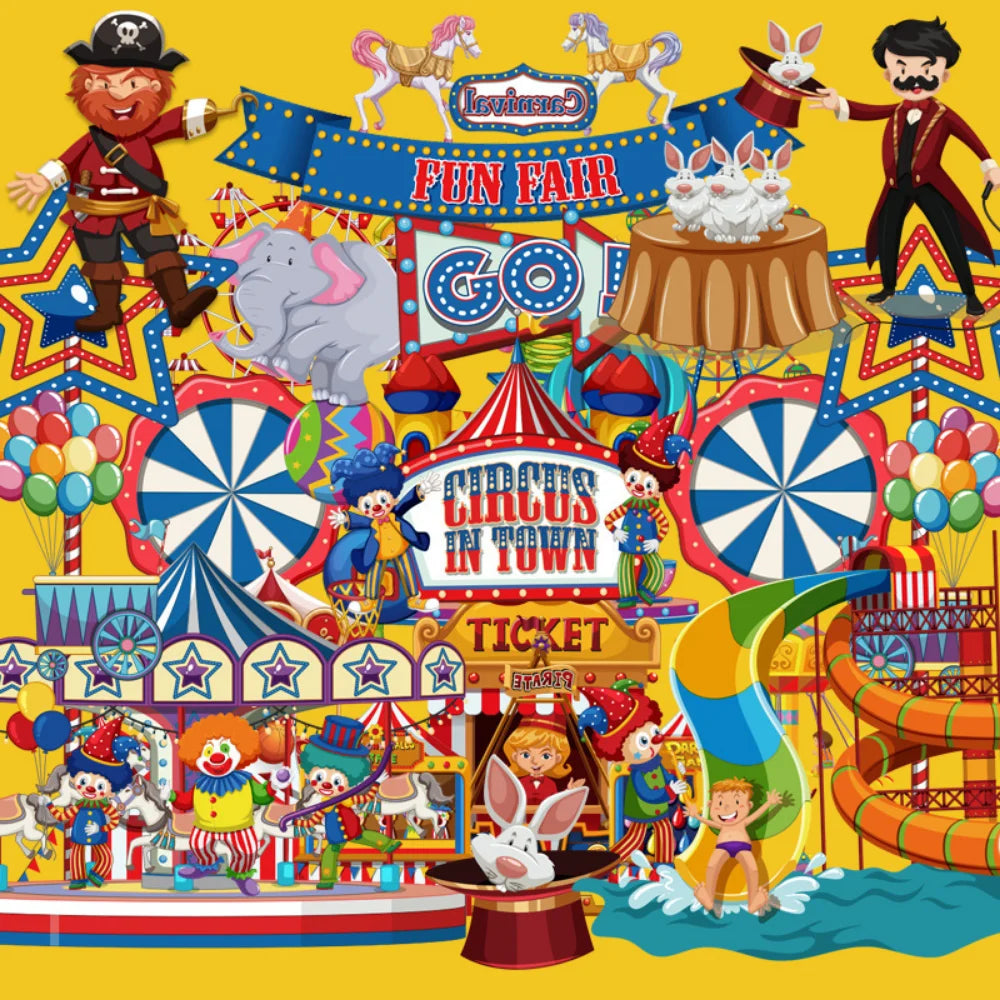 10/50PCS Playground Amusement Park Stickers Cute Ferris Wheel Small Train Paradise Circus Sticker for Stationery Scrapbooking