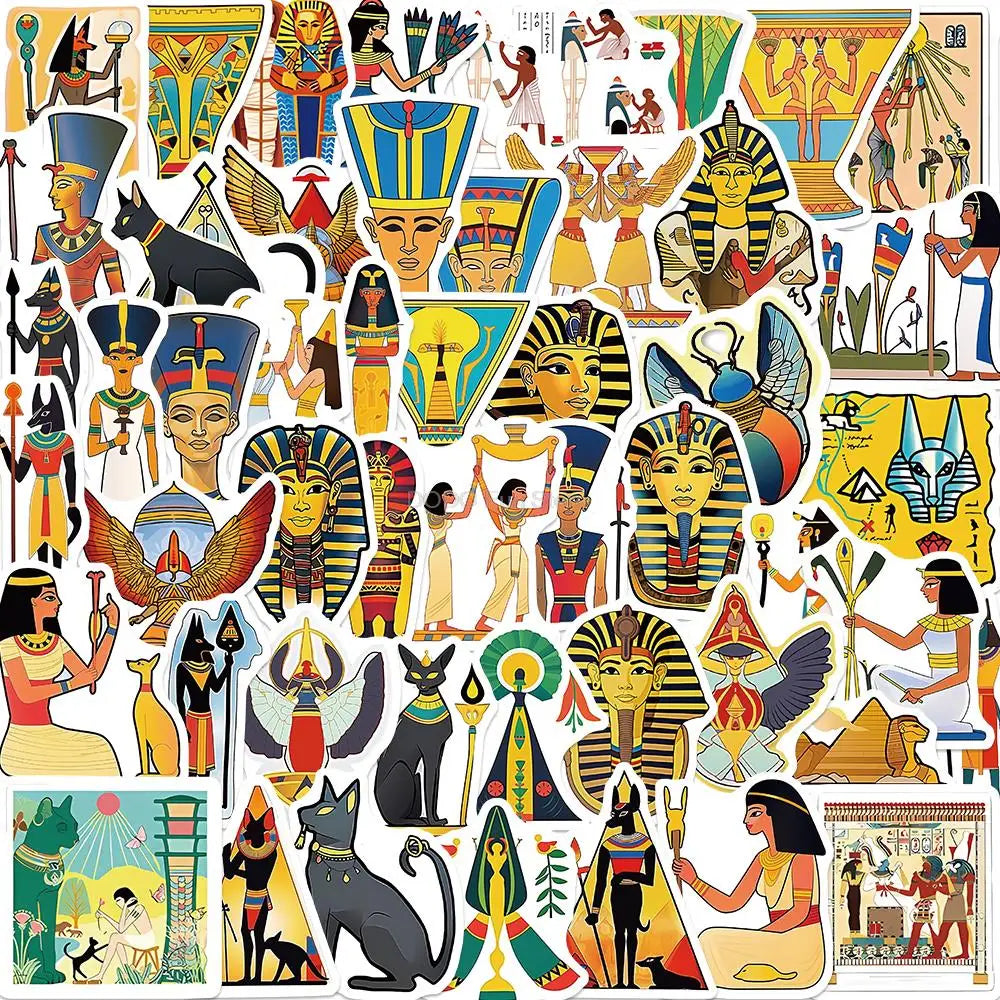 10/25/50PCS Classic Ancient Egypt Sticker Waterproof DIY Retro Art Decoration Luggage Guitar Helmet Skateboard Cup Phone PVC Toy