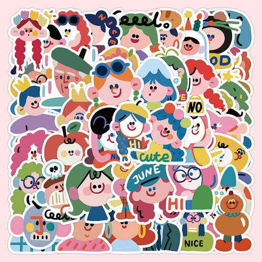 Kawaii Girl Cartoon Stickers for Phone Laptop Luggage Skateboard Decals