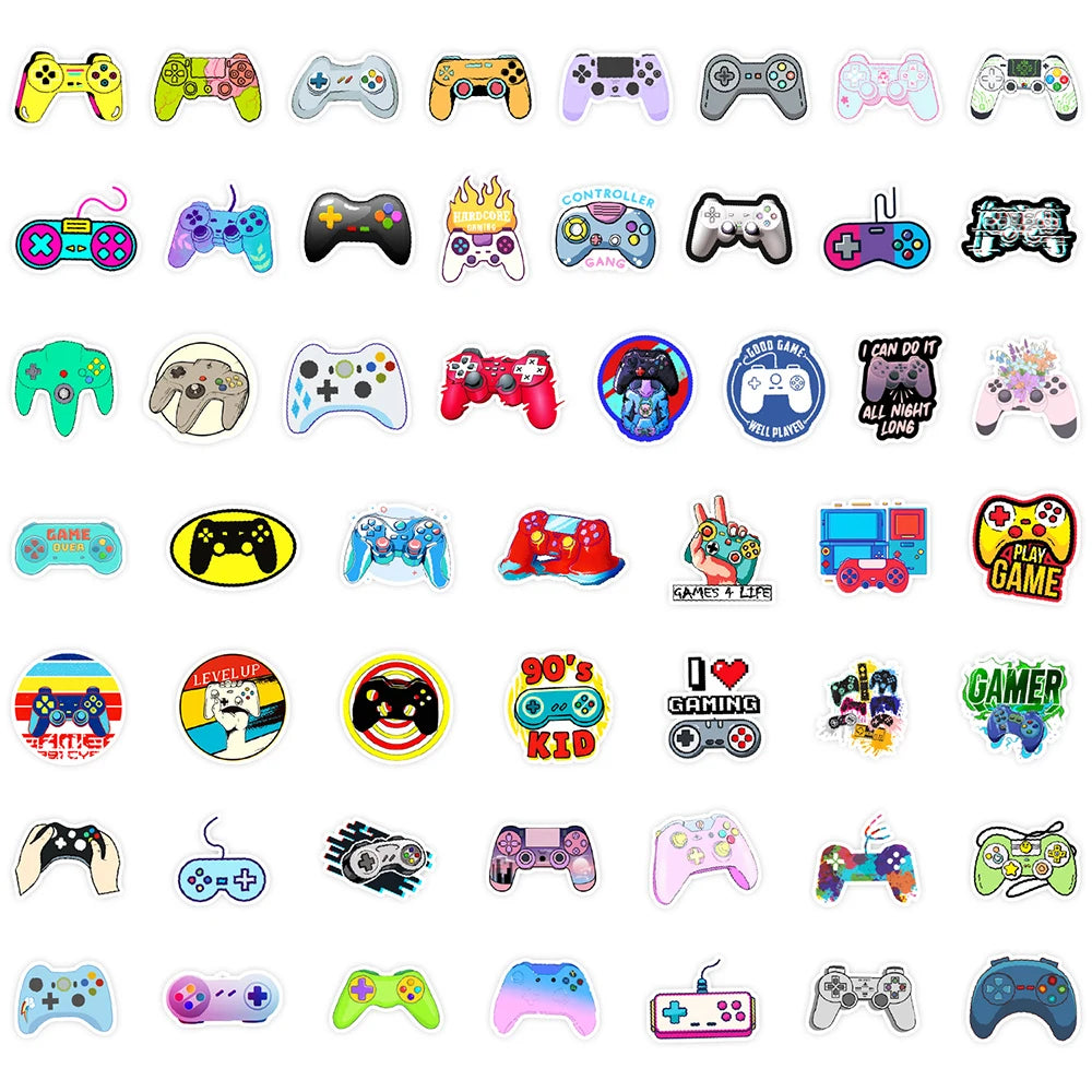 10/30/50PCS Gamepad Game Controller Stickers Decoration DIY Switch Phone Laptop Helmet Car Waterproof Sticker Toy For Kids Gift