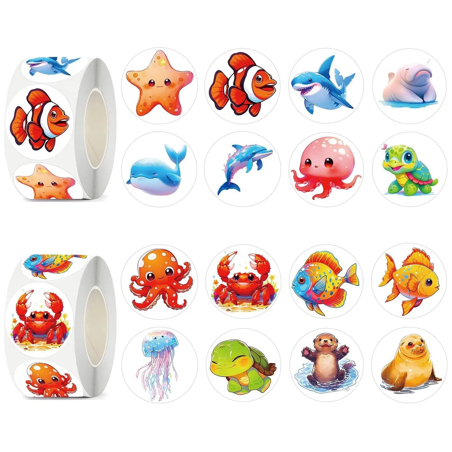 50-500pc Cute Forest Animal Stickers Reward Stickers For Kids For Students Motivational Gift Decoration Label Stationery Sticker