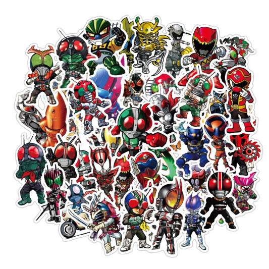 Kamen Rider Sticker Pack: 50pcs for Luggage, Phone, Laptop, Car, Scooter, Fridge