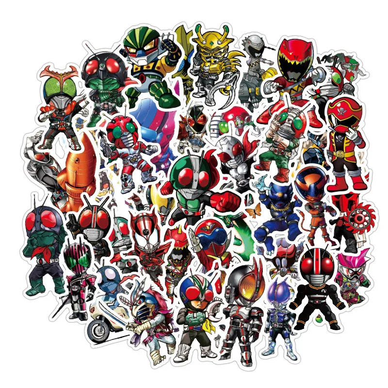 Kamen Rider Sticker Pack: 50pcs for Luggage, Phone, Laptop, Car, Scooter, Fridge