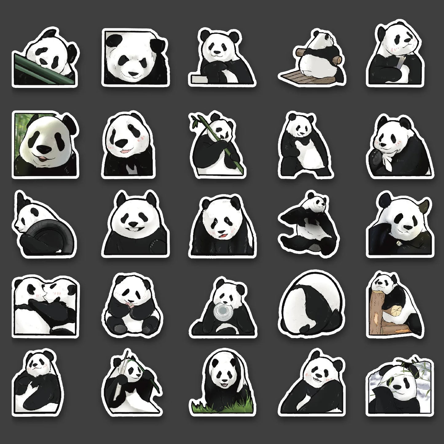 10/30/50PCS Kawaii Panda Stickers Cute Animal Sticker DIY Luggage Laptop Phone Guitar Car Bike Skateboard Graffiti Decals Toy