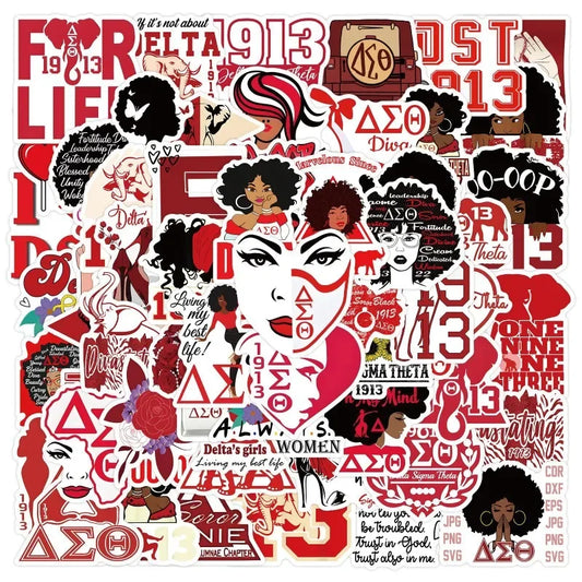 Delta Sigma Theta Sorority Stickers Pack - Laptop, Water Bottle, Suitcase Decor