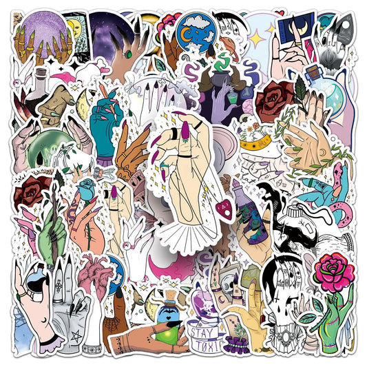 Magic Witch Hands Stickers PVC Waterproof Skateboard Notebook Graffiti Toy