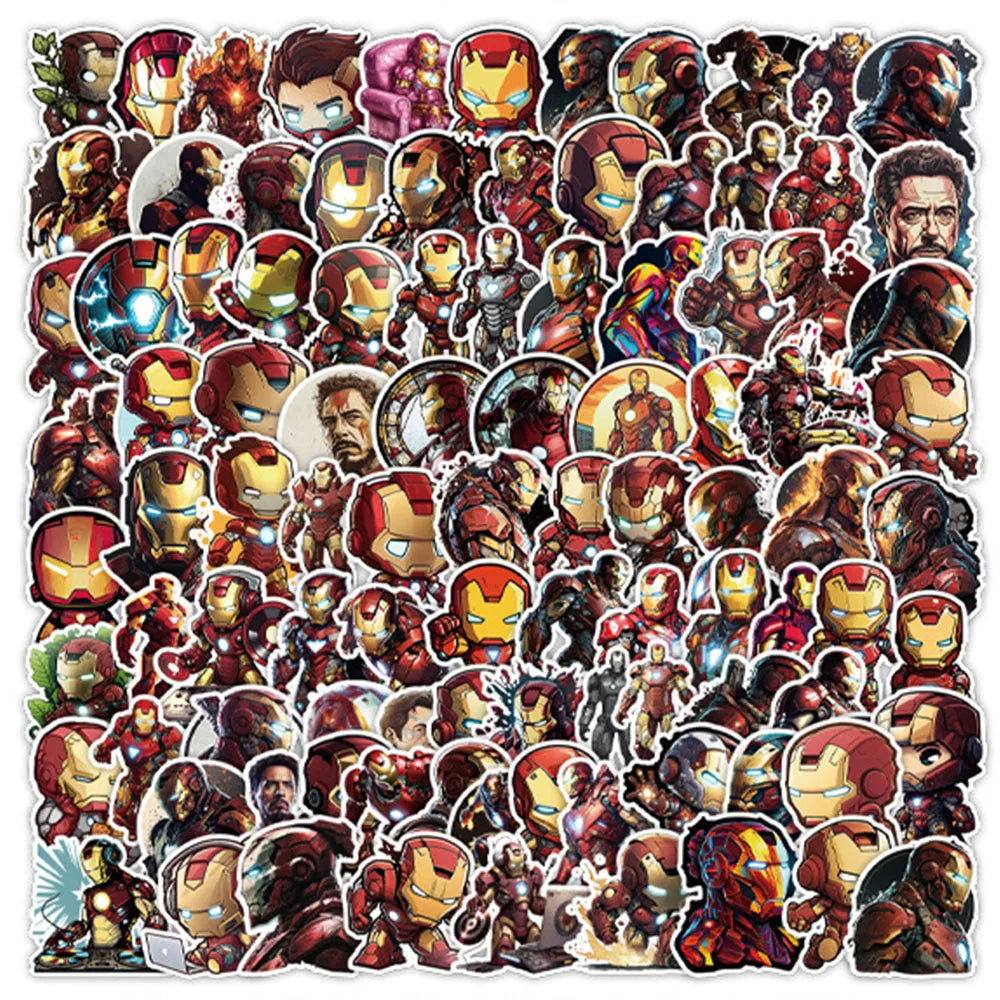 10/30/50/100pcs Cool Disney Marvel Avengers Iron Man Stickers Decals Skateboard Laptop Phone Car Suitcase Waterproof Sticker Toy