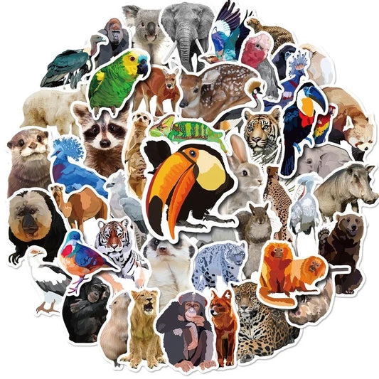 Rainforest Jungle Animal Stickers Wall Decals Laptop Water Bottle Scrapbooking Luggage