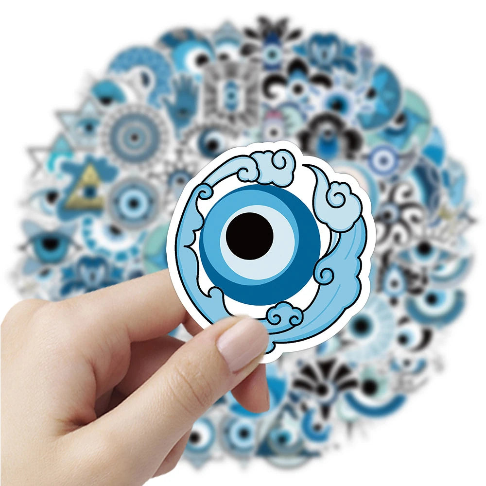 10/30/50pcs New Turkish Evil Eye Graffiti Stickers Skateboard Laptop Motorcycle Album Car Luggage Cool Waterproof Sticker Toy