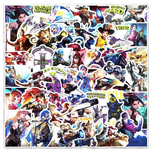 50pcs Cartoon Duel Graffiti Stickers for Laptop, Phone, Suitcase, Water Cup, Stationery, Refrigerator