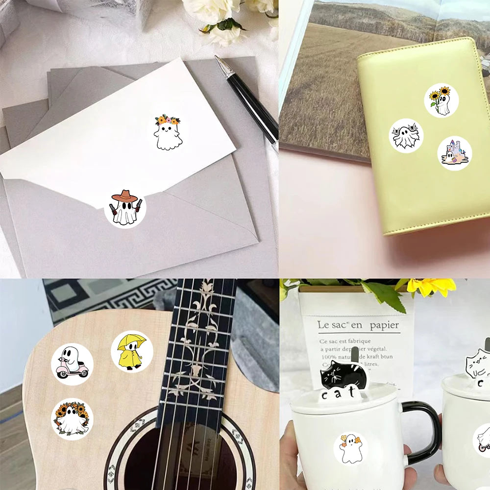 500pcs Cute Ghost Stickers Roll Cute Reward Encourage Stickers for School Teacher Kids Student Stationery Toys