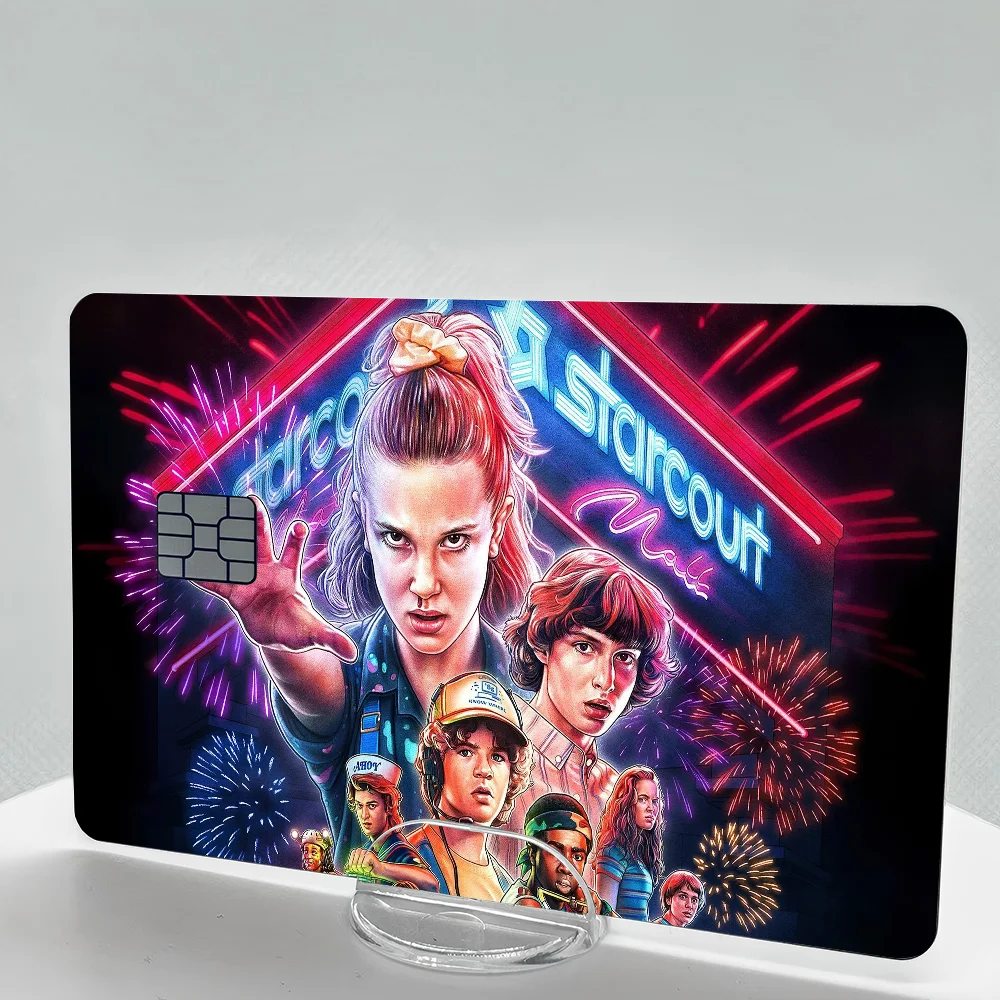 Stranger Things Anime Card Skin Stickers 4pcs Set
