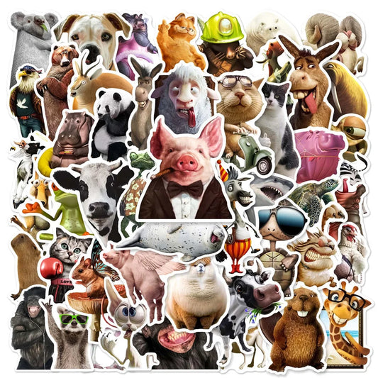 50pcs Cute Animal Stickers for Suitcase, iPad, Phone, Scrapbook