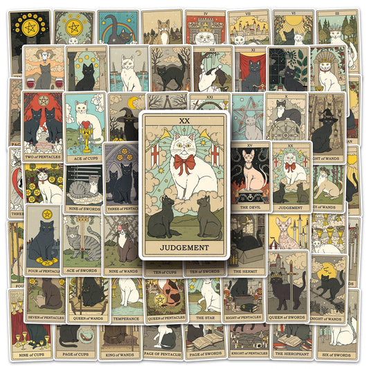 50Pcs Tarot Cartoon Stickers Waterproof DIY Decals