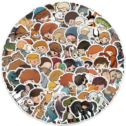 Cute Cartoon Animal Stickers: 10/30/55pcs for Skateboard, Phone, Fridge