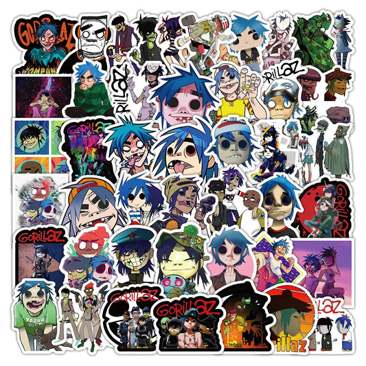 Gorillaz Stickers 50Pcs: Waterproof Vinyl Decals Set