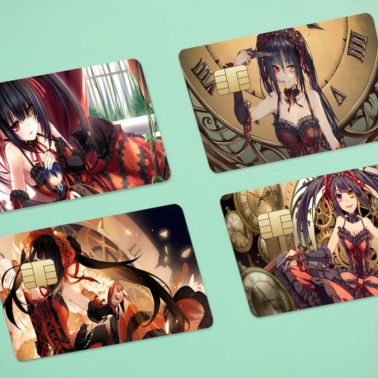 Kurumi Tokisaki Card Skin Sticker: Gold Silver Black Matte