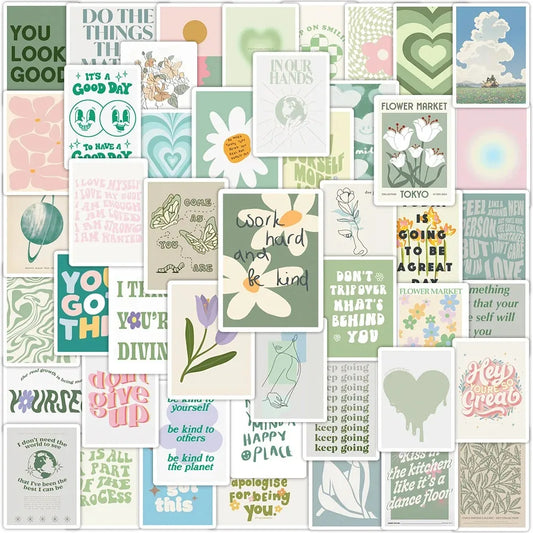 Cartoon Inspirational Quote Stickers - Motivational Decals for Laptop, Scrapbook, Diary, Kids (10/30/50pcs)