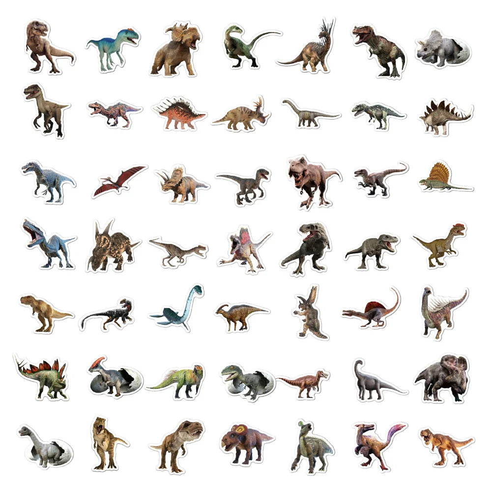 100Pcs Cartoon Dinosaur Stickers DIY Mobile Phone Case Suitcase Skateboard Graffiti Stickers Children's Toys