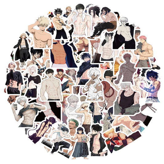 Naked Muscle Man Anime Stickers Decals Waterproof for Laptop Motorcycle Skateboard Car Phone