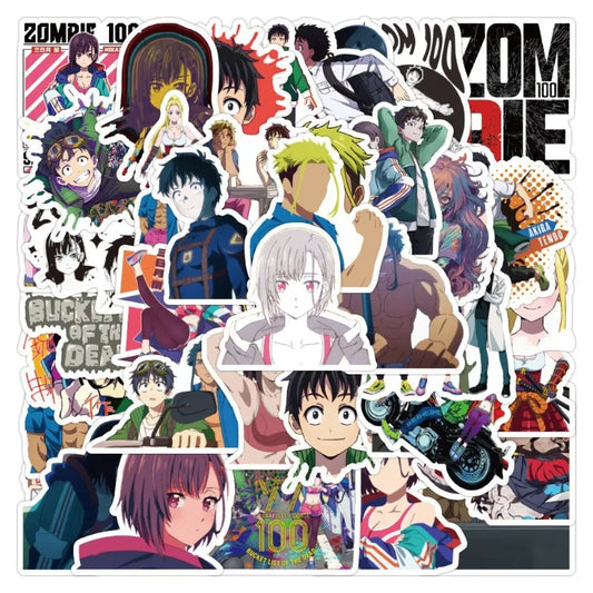 Zom 100 Cartoon Stickers Pack - Luggage, Car, Phone, Laptop, Fridge Decor
