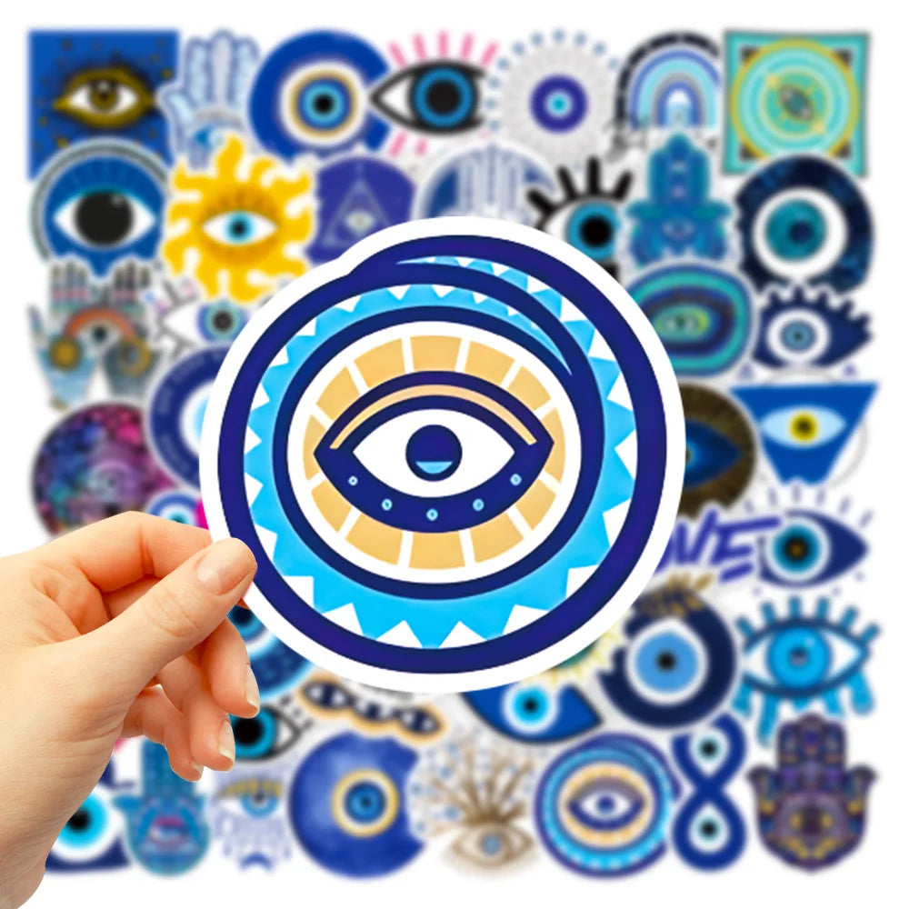 10/30/50PCS Cool Turkish Evil Eye Stickers Aesthetic Decals For Kids Phone Laptop Guitar Luggage Car Waterproof Sticker Kid Toys