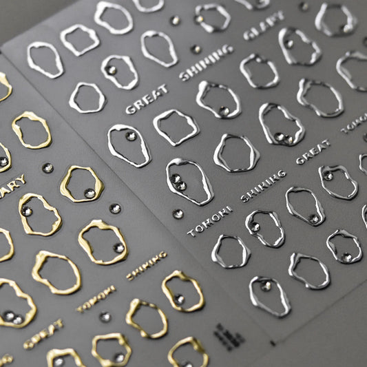 Gold Silver Rhinestone 5D Nail Art Stickers Decals