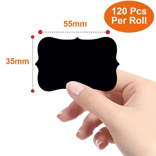 120 Chalkboard Labels 3 Styles Waterproof Removable Stickers 1.4x2.2in for Home & Kitchen