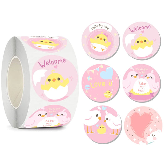 100-500pcs Kawaii Children Reward Stickers Creative School Supplies Cute Animal Encourage Sticker 2.5cm Circle Kids Toy Stickers