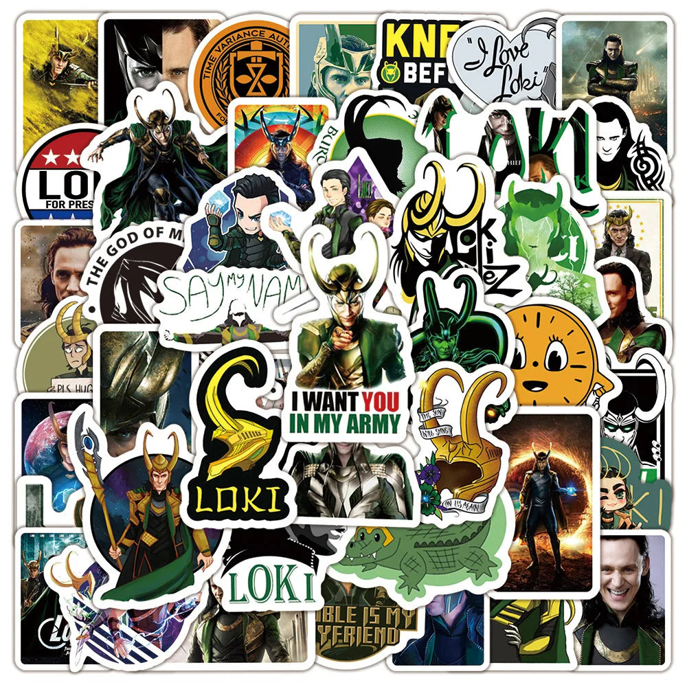 10/30/50pcs Disney TV Series Loki Graffiti Stickers Skateboard Luggage Phone Bike Motorcycle Car Waterproof Sticker for Kids Toy