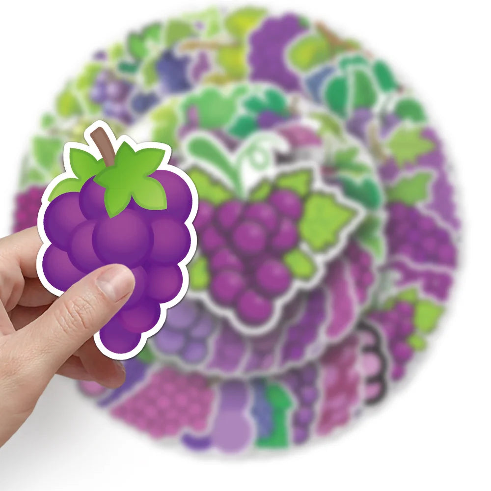 10/50PCS Green Grape Fruit Sticker DIY Phone Laptop Luggage Skateboard Graffiti Decals Fun for Kid Toys