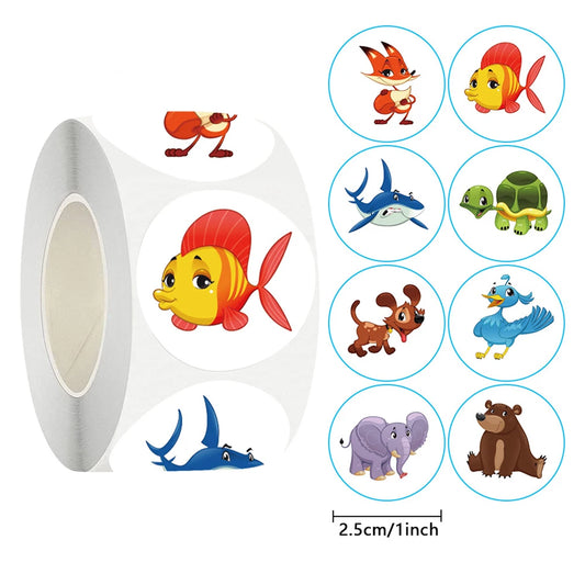 100-500pcs Cute Cartoon Sticker Children Reward Encouragement Sticker Birthday/holiday Party Gift Packaging Sealing Decor Lables