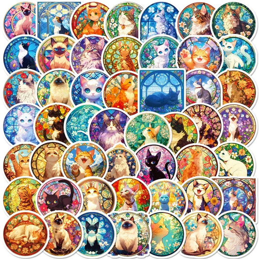 Kawaii Cat Stickers PVC 10/30/50PCS Scrapbooking Supplies