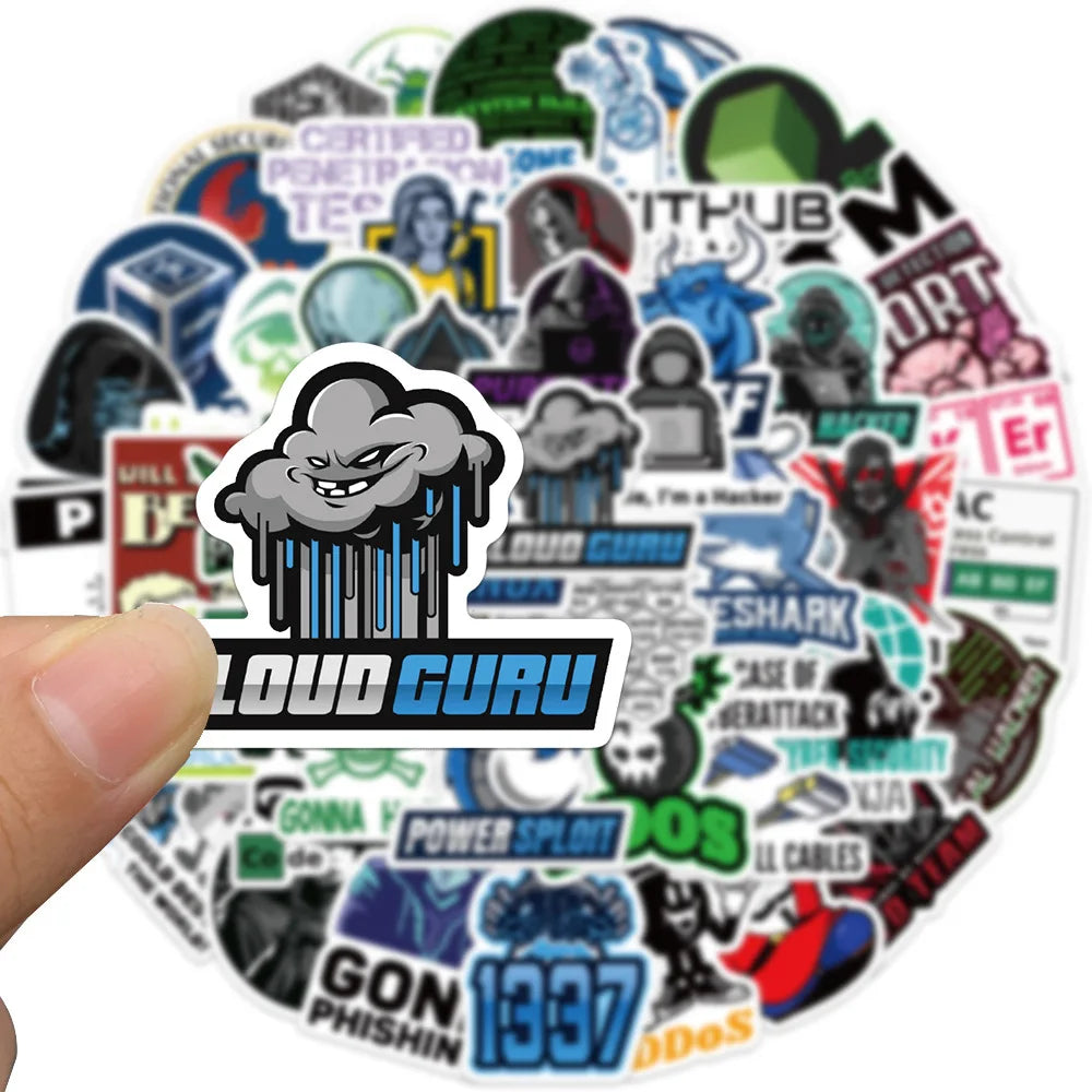 10/30/50PCS Hacker Programming Stickers Graffiti DIY Laptop Phone Skateboard Bike Fridge Suitcase Waterproof Kids Sticker Decals