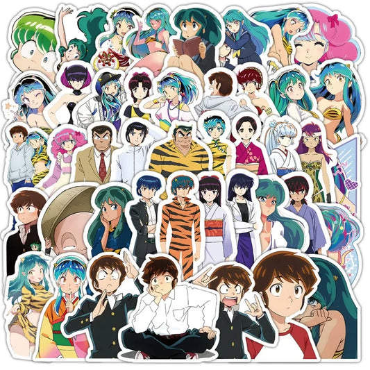 50pcs Urusei Yatsura Anime Sticker Pack for Laptop, Phone, Car, Scooter, Water Bottle, Fridge, Stationery