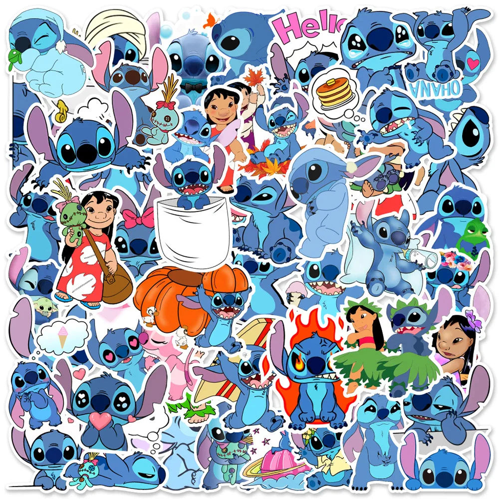 10/30/50pcs Anime Cartoon Stitch Girl Stickers Waterproof Skateboard Guitar Suitcase Laptop Motorcycle Graffiti Sticker Kids Toy