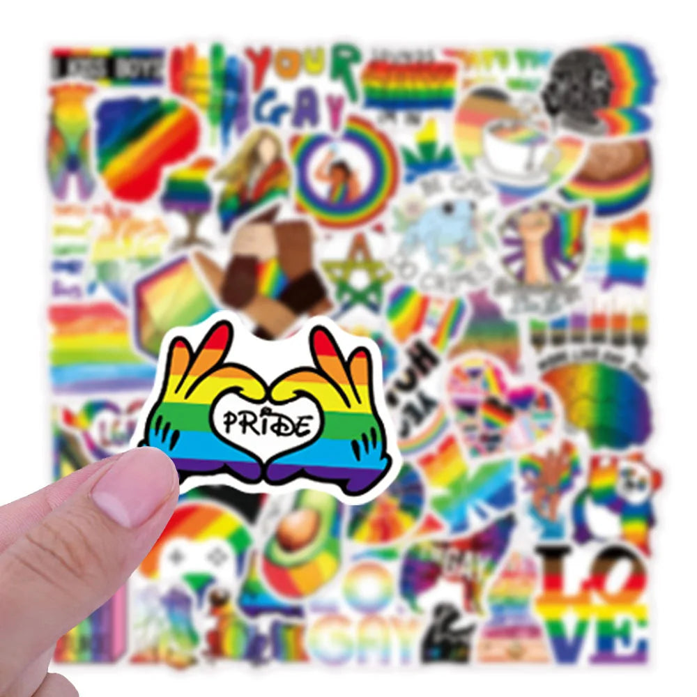 10/30/50PCS Rainbow LGBT Gay Pride Stickers DIY Skateboard Phone Laptop Luggage Suitcase Car Bike Wall Decals Sticker Toys Gift